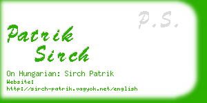 patrik sirch business card